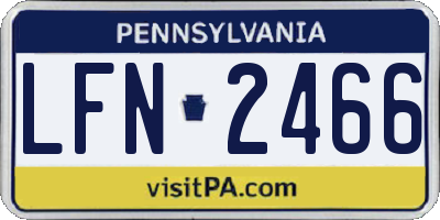 PA license plate LFN2466