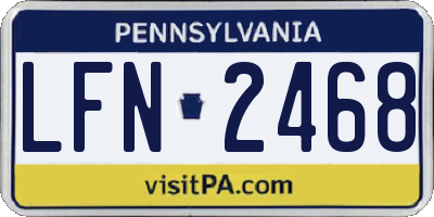 PA license plate LFN2468