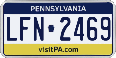 PA license plate LFN2469