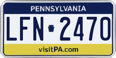 PA license plate LFN2470