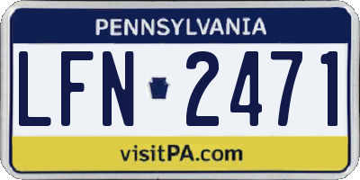 PA license plate LFN2471