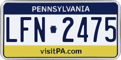 PA license plate LFN2475