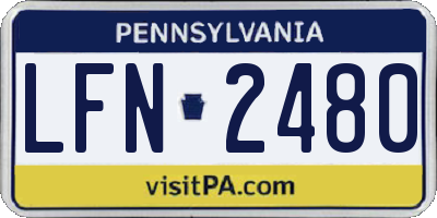 PA license plate LFN2480