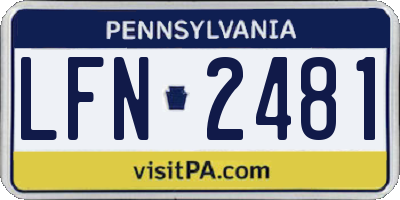 PA license plate LFN2481