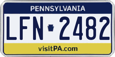 PA license plate LFN2482