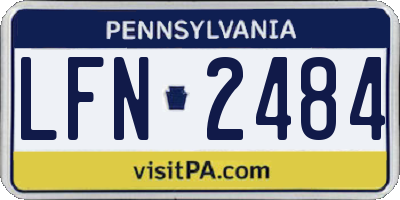 PA license plate LFN2484