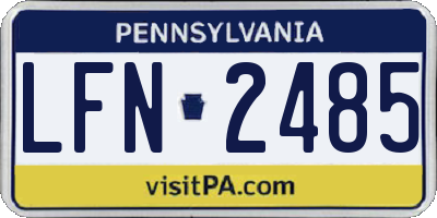 PA license plate LFN2485