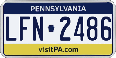 PA license plate LFN2486