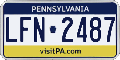 PA license plate LFN2487