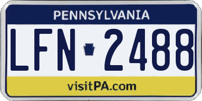 PA license plate LFN2488