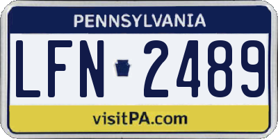 PA license plate LFN2489