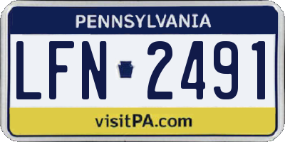PA license plate LFN2491