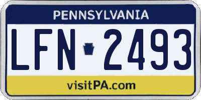 PA license plate LFN2493