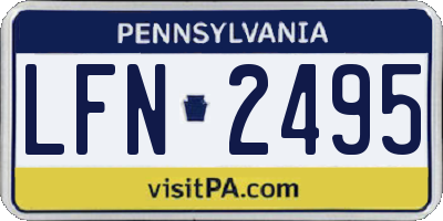 PA license plate LFN2495