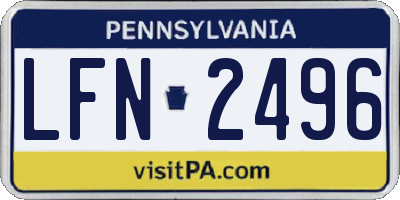 PA license plate LFN2496