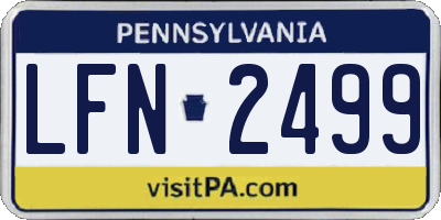 PA license plate LFN2499