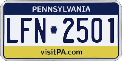 PA license plate LFN2501