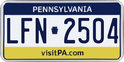 PA license plate LFN2504