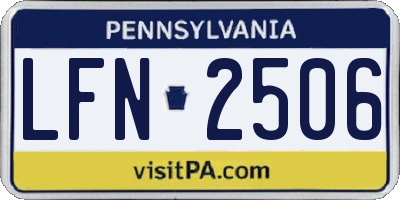 PA license plate LFN2506