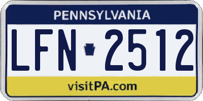 PA license plate LFN2512