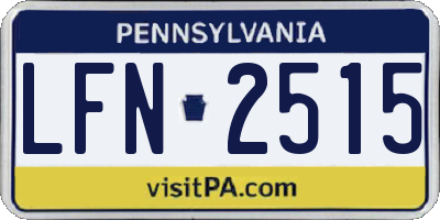 PA license plate LFN2515