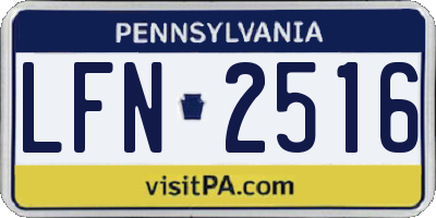 PA license plate LFN2516