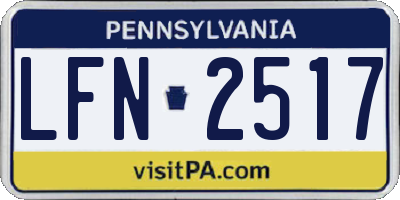 PA license plate LFN2517