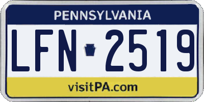 PA license plate LFN2519