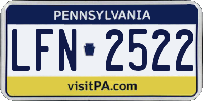 PA license plate LFN2522