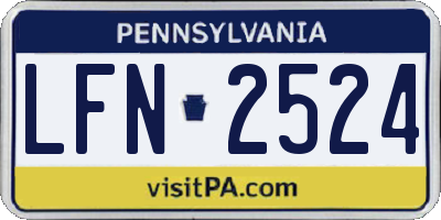 PA license plate LFN2524