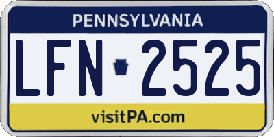 PA license plate LFN2525