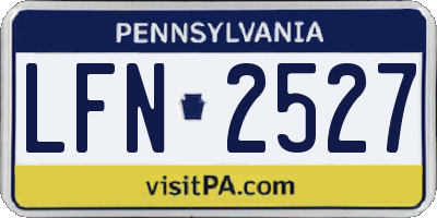 PA license plate LFN2527
