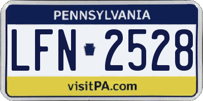 PA license plate LFN2528