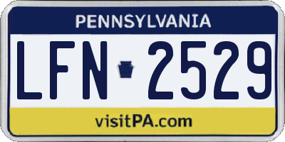 PA license plate LFN2529