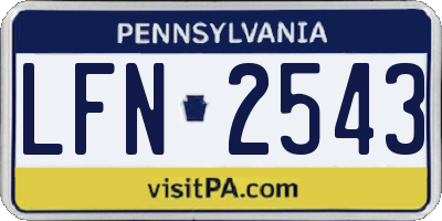 PA license plate LFN2543