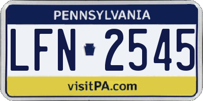 PA license plate LFN2545
