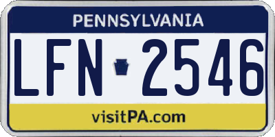 PA license plate LFN2546