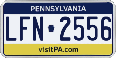 PA license plate LFN2556