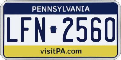 PA license plate LFN2560