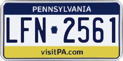 PA license plate LFN2561