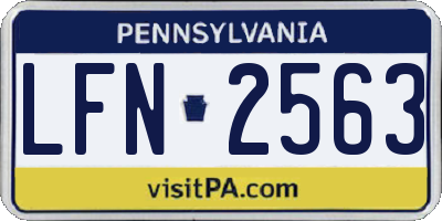 PA license plate LFN2563