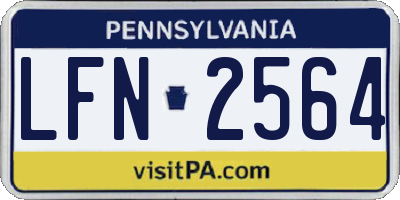 PA license plate LFN2564