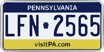 PA license plate LFN2565