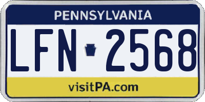 PA license plate LFN2568