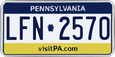 PA license plate LFN2570