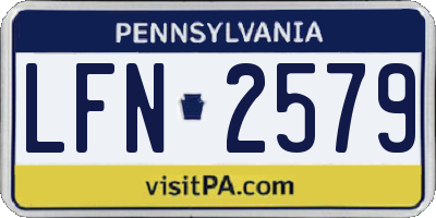 PA license plate LFN2579