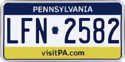PA license plate LFN2582