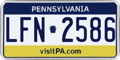 PA license plate LFN2586