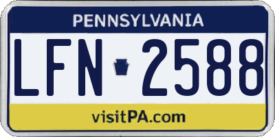 PA license plate LFN2588