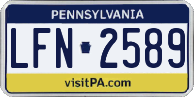 PA license plate LFN2589